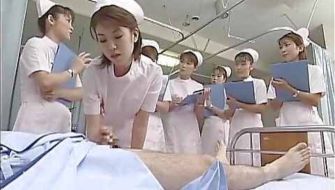 Fabulous Japanese girl Kaho Kasumi, Sasa Handa, Meguru Kosaka in Horny Nurse, Handjobs JAV video